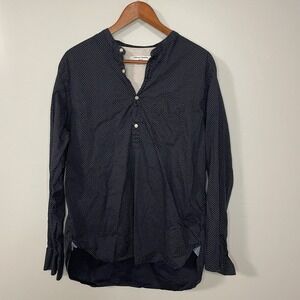 Officine Generale X Barney's Blue Buttons Lightweight Long Sleeve Mens Large